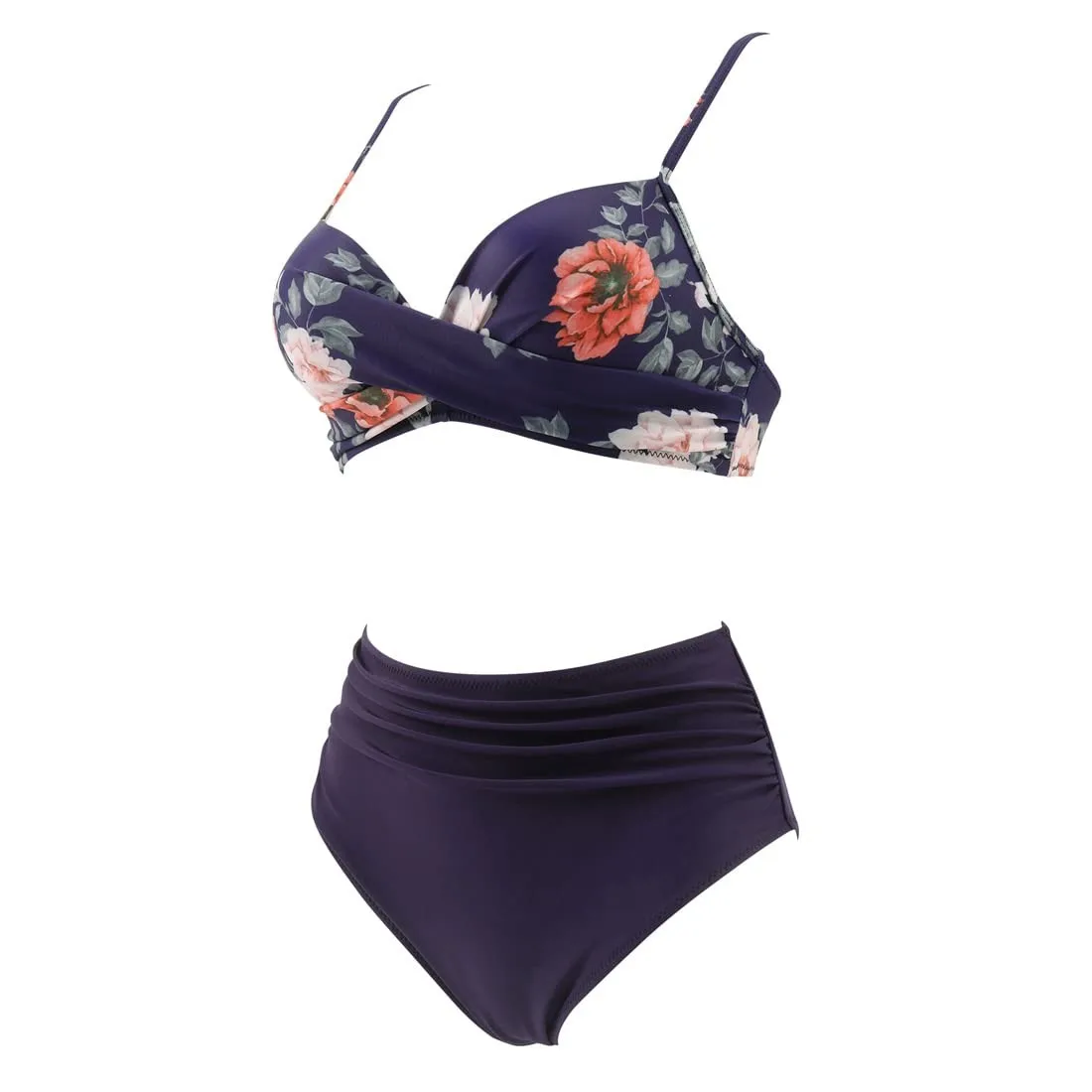 Sexy Based Print Split High Waist Bikini Swimsuit For Women 2 pcs - Image 15
