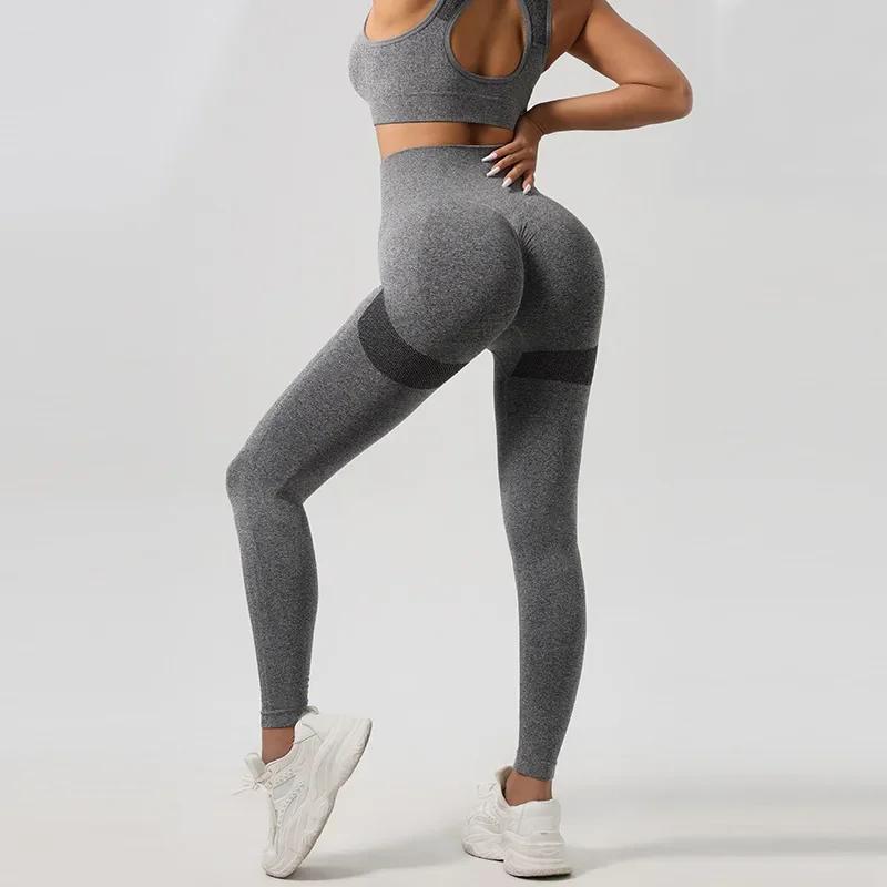 Women Padded Sports Bra High Waist Yoga Shorts Seamless Hip Lifting Gym Fitness Pants Workout Leggings Tights 2pcs Optional Set - Image 9