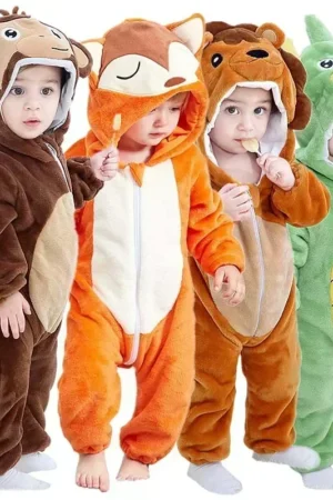Baby Rompers Winter Kigurumi Lion Costume For Girls Boys Toddler Animal Jumpsuit Infant Clothes Pyjamas Kids Overalls Ropa Bebes