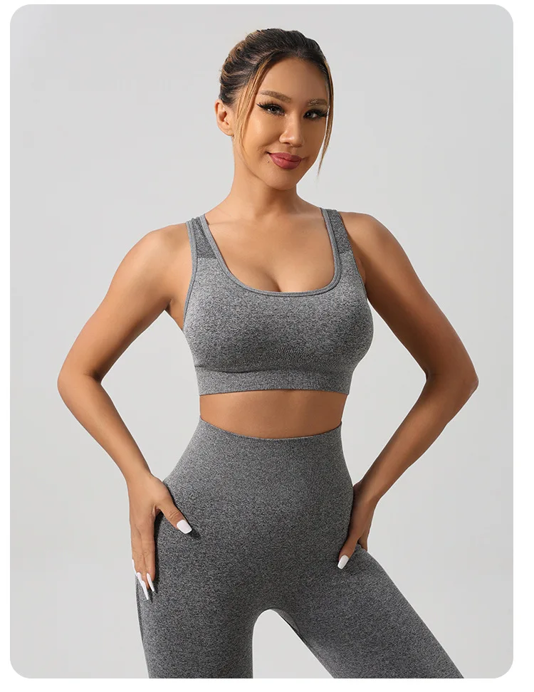 Women Padded Sports Bra High Waist Yoga Shorts Seamless Hip Lifting Gym Fitness Pants Workout Leggings Tights 2pcs Optional Set - Image 69