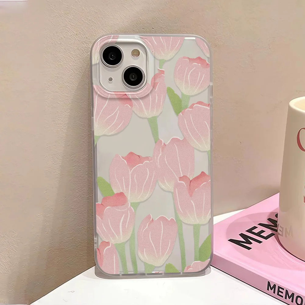 Cover In TPU Morbida Per BlackBerry KeyOne – Trasparente Con Stampa Fiore Bianco, Antigraffio